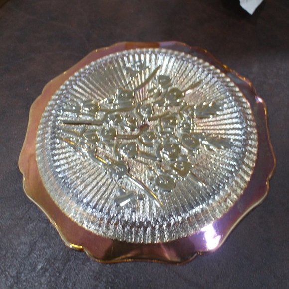 ANTIQUE! GLASS VASE/PLATE SET (DEPRESSION ERA) 3PC - Picture 5 of 8